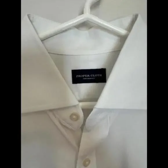 Proper Cloth - Men's Performance White Twill‎ Dress Shirt - Picture 4 of 6